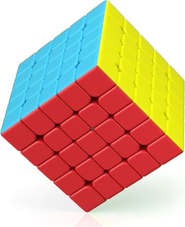 Speed Cube, 5x5 Stickerless Speed Cube - Durable Solid & Regular Turning, Best Magic Toy of Spins Faster Than the Original (5x5x5 Cube)