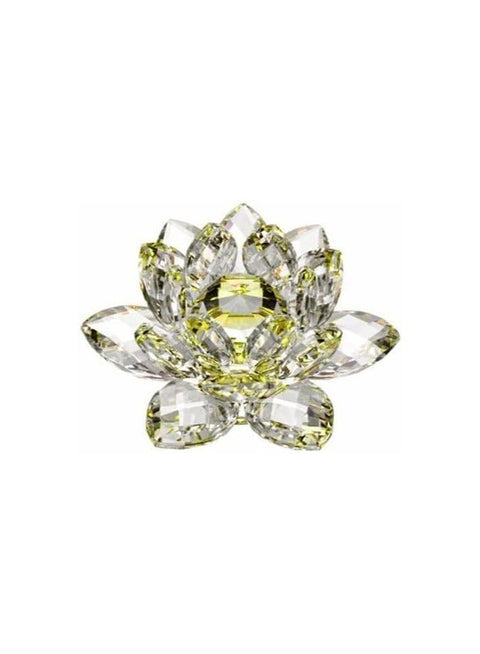 Store Clear Crystal Lotus, Sparkle Crystal Flower, Hue Reflection, Glittering,Purity, Good Fortune,Wisdom,Feng Shui Ornaments,Home Decor,Party,Photography (5.5"/14cm, Yellow)