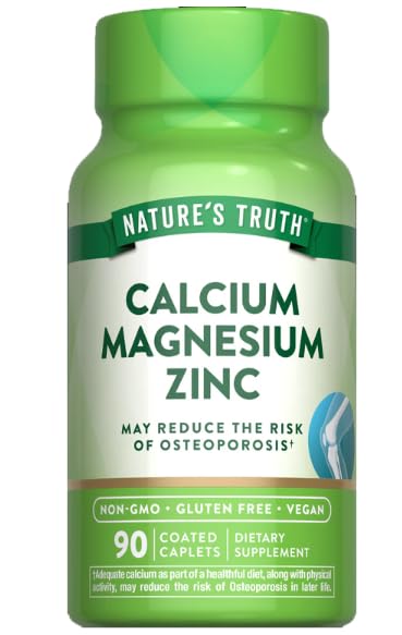 Premium Vital Calcium Magnesium - 90 Coated Caplets - with Practical Pill Box - Mineral & Structural Rhythm Matrix - Strength Shield - Non-GMO - High Bioavailability Integrity