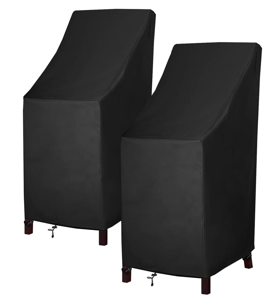 Stackable Patio Chair Covers, High Back Outdoor Chair Covers, 600D Heavy Duty Waterproof Lawn Outside Barstool Furniture Covers,Fits for 4-6 Stackable Dining Chairs,27"W x 27"D x 49"H,2 Pack