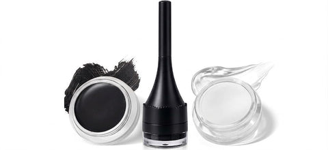 2 in 1 Makeup Kit with Eyebrow Gel,Shaping Wax & Duo Brush, Waterproof Dark Brown Pomade for Fill and Detail Brows, Clear Brow Styling Gel Lift for Fluffy Feathery Brow Breeze - BLACK