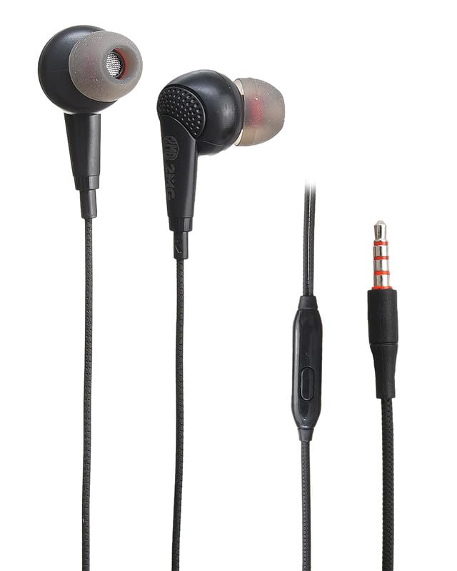 2MG MG-12 Wired Earphones 3.5mm Jack, In-Ear Design with Mic & Remote Cable Length 130CM, Black