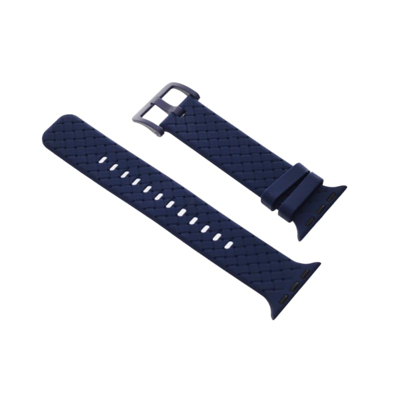 Silicone Waterproof Replacement Watch Strap With Comfortable Braided Design Compatible For 38/40/41 Mm Smart Watches - Navy