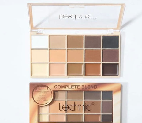 Eyeshadow Palette, 15 Colors, Nude and Brown with Brush