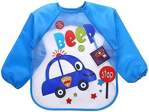 Baby Bear Waterproof Long Sleeve Bibs for Babies to 2 Years Old Eating Coloring Dollar Import Housewares