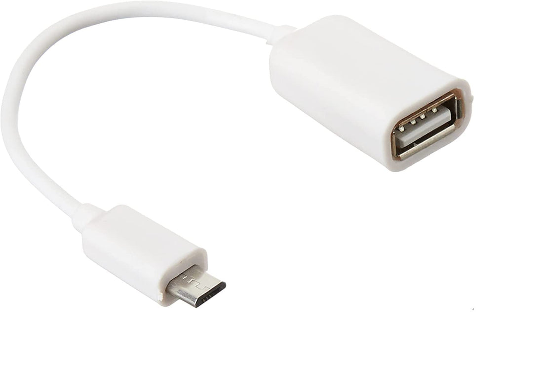 Keendex kx1760 micro male usb to female usb 2.0 otg adapter cable - white