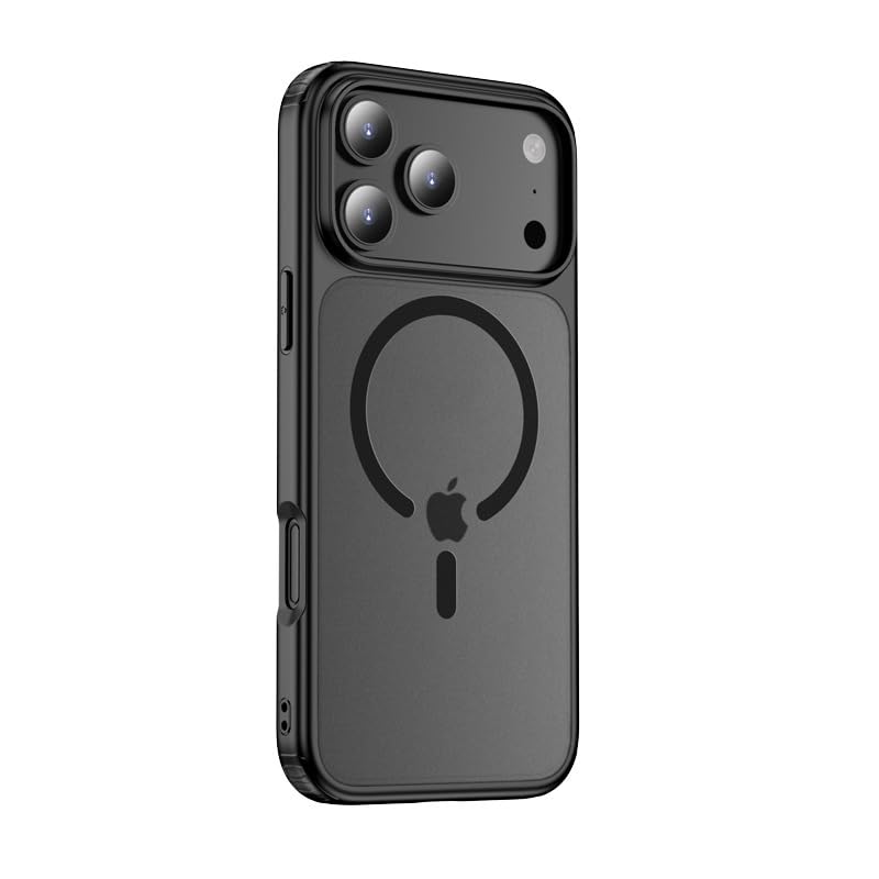 Magnetic Case for iPhone 17 Pro Max 6.9-Inch Compatible with Mag-Safe, Translucent Matte Back Slim Minimalist Shockproof Comfortable Touch (Black)