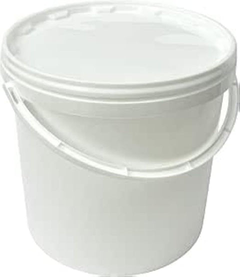 Plastic Bucket with Lid 10L, White Bucket with Handle, Durable All Purpose Bucket, Multipurpose Food Storage Containers for Paint, Watercolor Art Projects, DIY Projects, Garage Organization