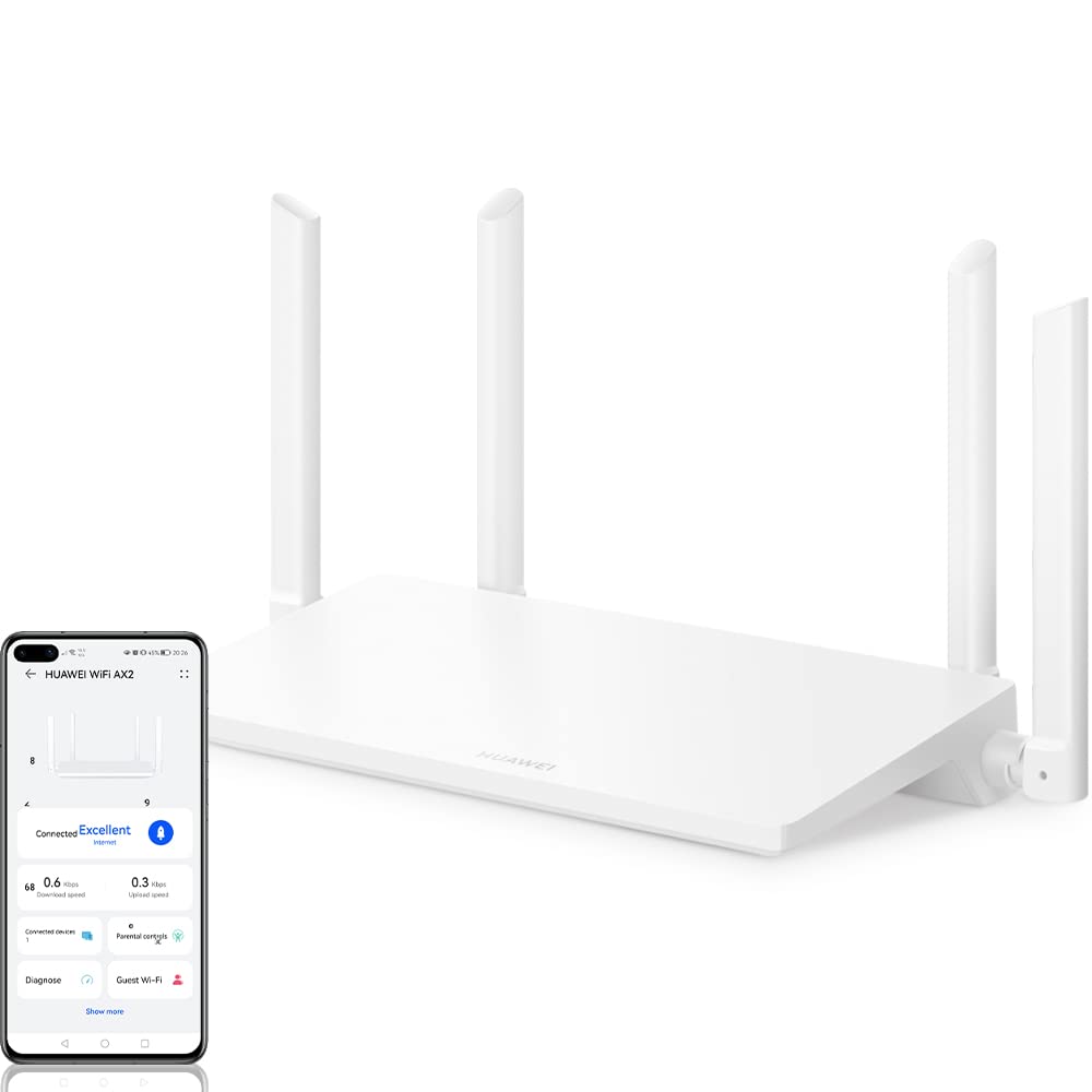 HUAWEI WiFi 6 Wireless AX2 Router - 5 GHz Support up to 1500 Mbps, Comprehensive Parental Control, 3 WAN/LAN Auto-Adaptation Access Points, Manage with Android/iOS app