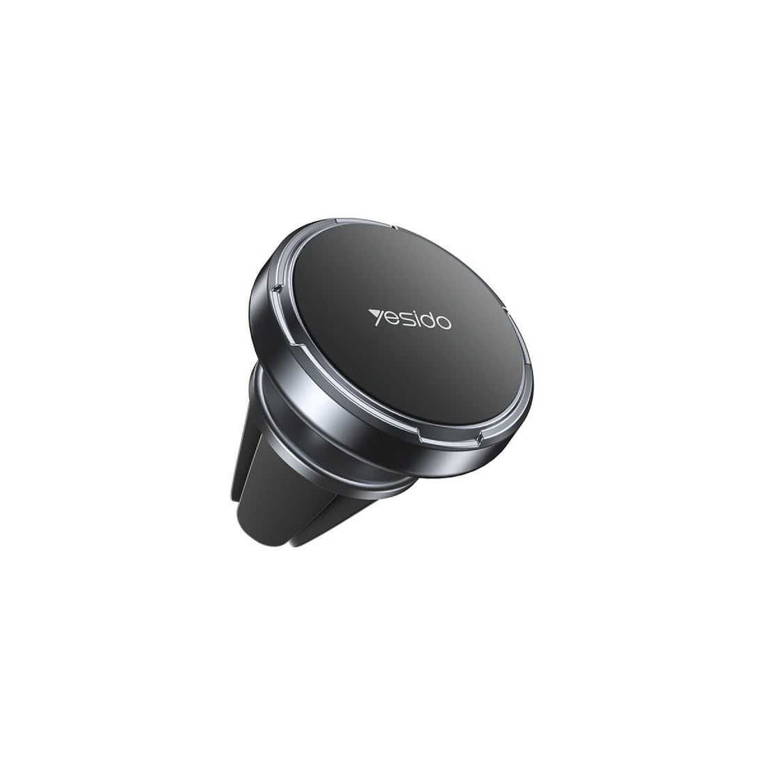 Yesido C214 Mini Magnetic Car Phone Holder, Zinc Alloy Air Vent Mount with Non-Slip Silicone Tail Clip, 360° Rotation Strong Magnet Stand for iPhone, Samsung & Android (Black)