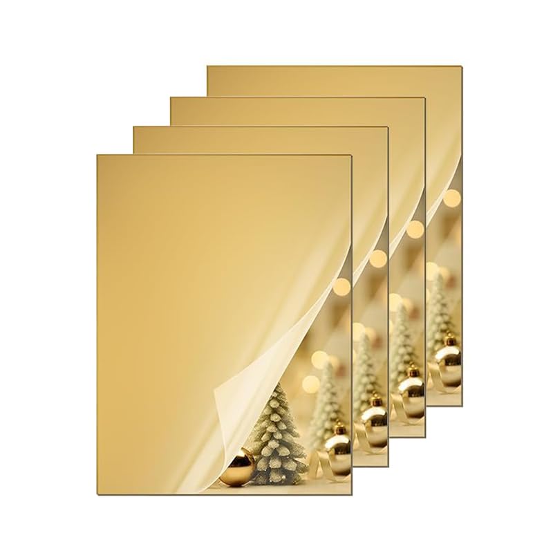 BEST MEDIA Acrylic Plexiglass Sheets, PMMA Acrylic Sheet, Cast Board for Arts and Crafts, DIY Projects, Displays and Wedding Decor - Gold - 60.5x30cm - 1 Piece