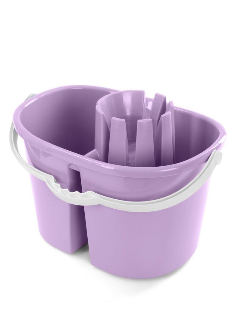 El Helal & Silver Star Plastic Twins Bucket With Wheels Purple and White