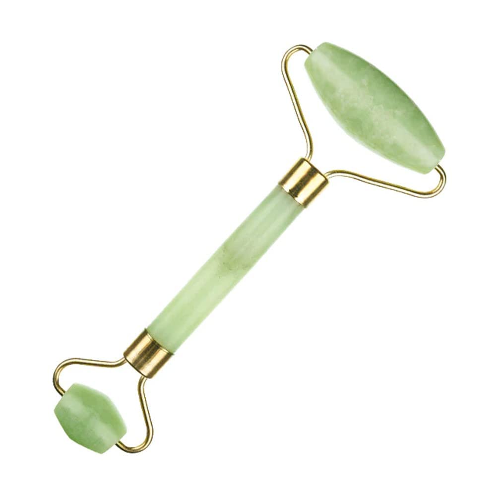 Jade Roller - Face Massager Improves Skin Elasticity, Reduces Puffiness & Wrinkles, Eases Fine Lines and Boosts Blood Circulation For Men & Women Energizing Jade Stone
