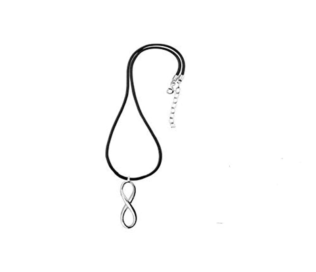 Women's Infinity Pendant with Leather Rope Necklace