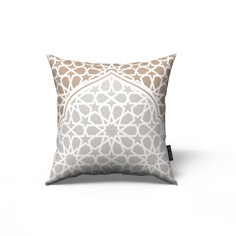 ART MOOD HOME Ramadan's Unique Morish Cushion Velvet White & Beige 40W * 40L