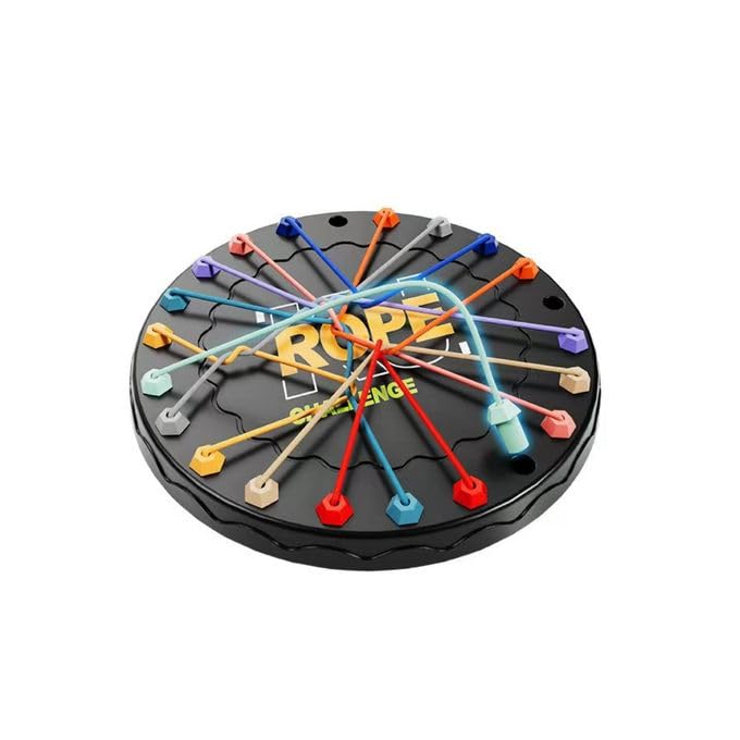 Rope Untie Challenge Puzzle Game with 10 Cords, Addictive Brain Teaser for Solo or Group Play, Logic & Problem-Solving Toy for Kids & Adults, Compact Portable Travel Game for Age 6+