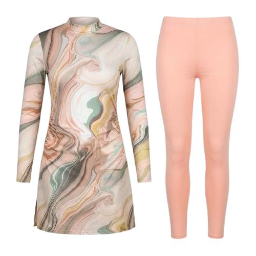 Burkini Swimsuit for Women - Modest Design with Light Elastic Material for Comfort of Movement - Suitable for Swimming Beach Summer Activities WK.43
