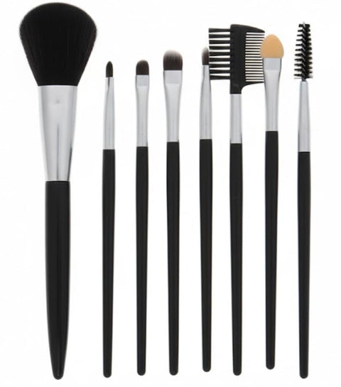 7pcs Ceramic Make-Up Brush Soft Bristles Convenient Daily Make-Up Tool Set Blush Eyeshadow Concealer Brush Loose Powder Highlighter Foundation Full Women Beauty Tool Set-BLACK COLOR