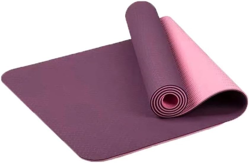 TPE Yoga Mat 6mm Thick Exercise Mat Exercise Mat Rubber Sports Mat, MultiColor-(Shapes May vary)