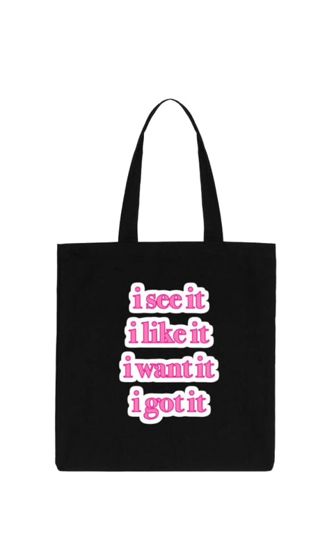 I see it, I like it, I want it, I got it VaIentine coupIe Toty bag Black