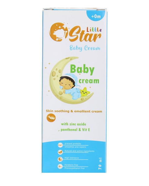 Little star Baby cream with zinc oxide & panthenol 70 ml for kids White