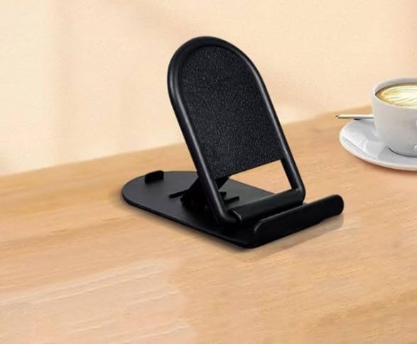 Phone Holder for Desk 4 Angle Adjustable Compatible with Mobile Phone Foldable Portable Plastic