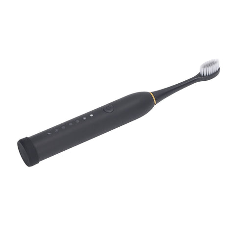 Electric Toothbrush, IPX7 Waterproof, 6 Modes USB Rechargeable Toothbrush with 4 Heads Charging Cord (Black)