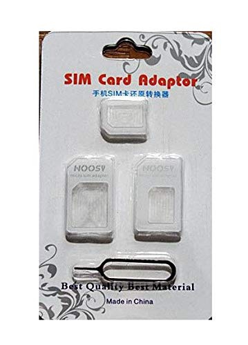 Adapters Nano SIM to Micro SIM and Standard SIM Card Adaptors for All Phones, White