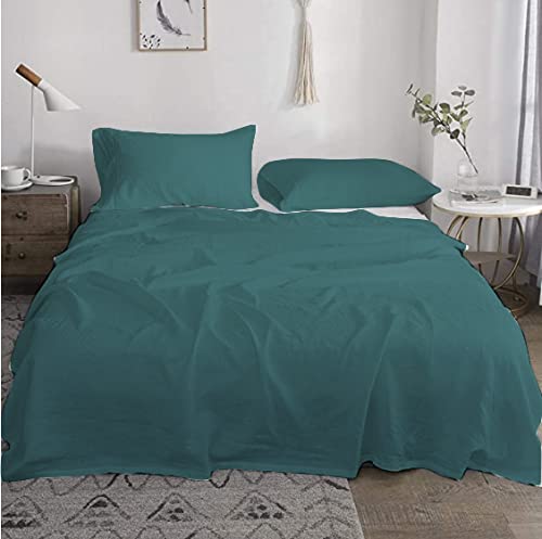 Tigers Trade Lines Flat Sheet Set -Solid Colors -Cotton for Hotel & Home Rooms from 230 * 240cm DEEP GREEN