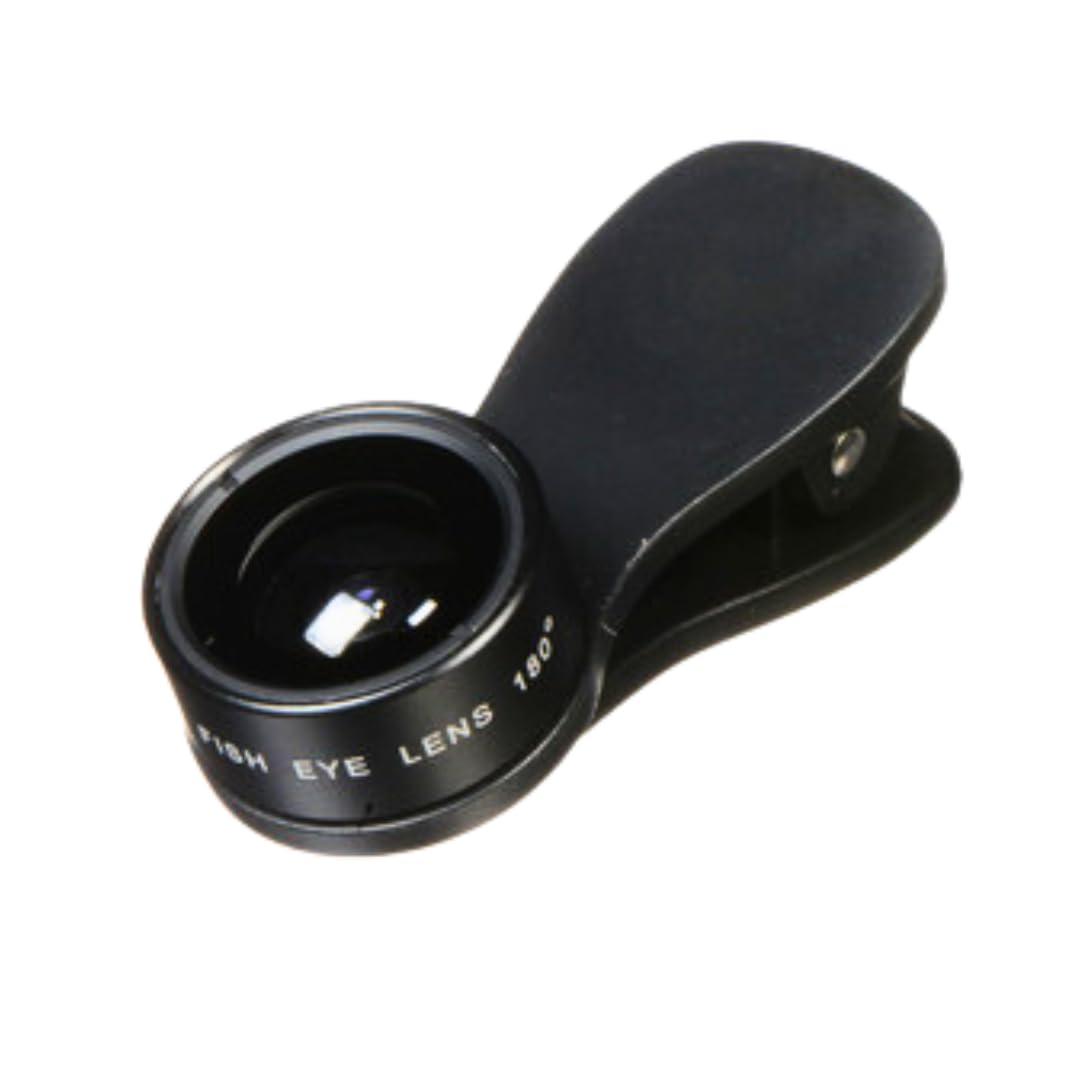 3-in-1 Cell Phone Camera Lens Kit, Fisheye, Wide Angle, Macro Lens, Clip-On Smartphone and Camera Lens for Travel, Portraits and Landscapes, Optics for Stunning Photography (Black)