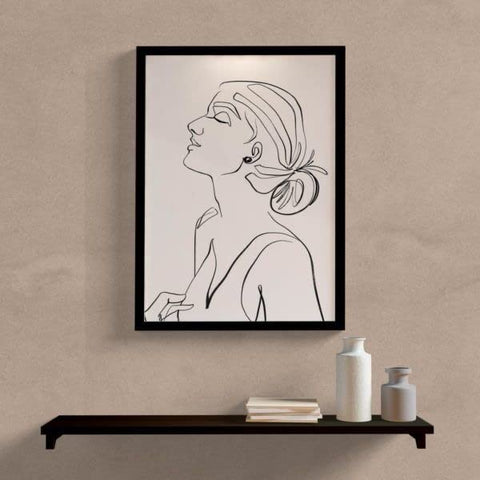 line art art art - Home Decor Wall Art Print Home Decor Wooden Frame (30x40cm, black)