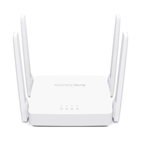 MERCUSYS AC1200 Wireless Dual_Band WiFi Router Mercusys AC10 | 1200 Mbps Wi-Fi Speed | 4 High Gain Antennas | Parental Control | IPTV and IPv6 Supported, White