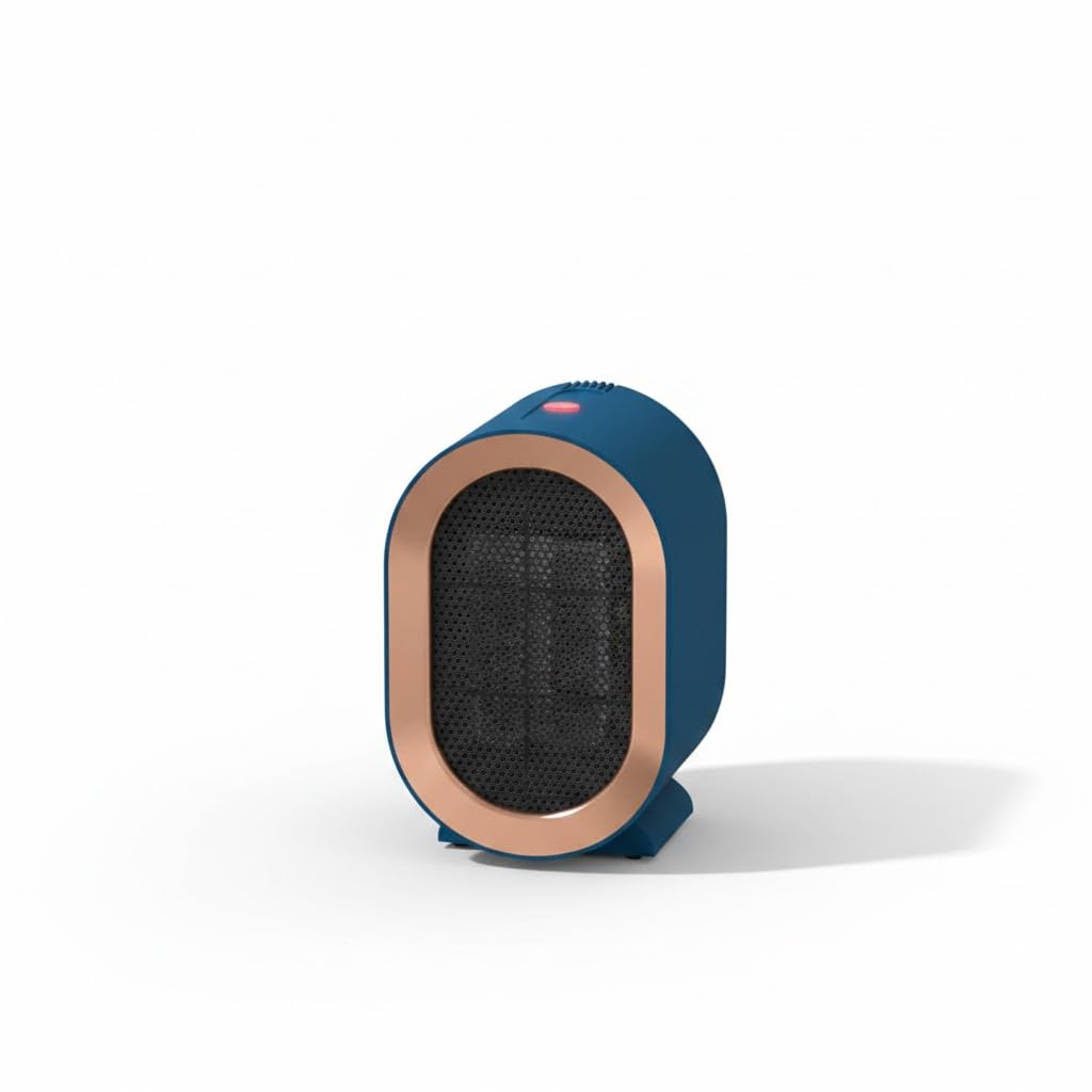 Egypt Hub | Happy Home 1200W Ceramic Blower Heater | Silent Electric Heater | Tilt Protection | 2 Heating Modes | Blue