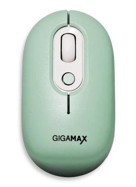 GIGA-MAX G1300 Wireless Mouse, Dual Mode 2.4GHz and Bluetooth 5.0, Rechargeable via USB-C, Adjustable DPI, Mint Green, Sky Blue, Black (GREEN)