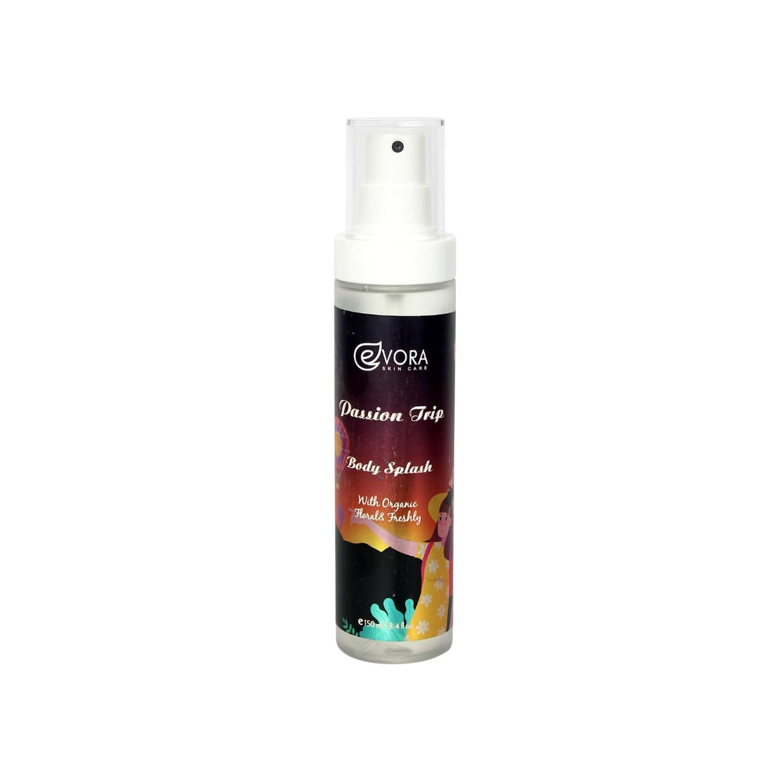 Evora Cosmetics Passion Trip Body Splash for Women, Fruity Floral Long-Lasting Fragrance, 150ml