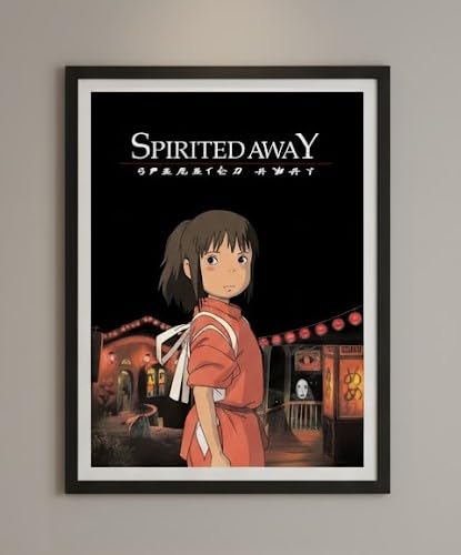 Spiriited Away Wall Art Print, Black Modern Frame, Acrylic Material, 40x30 cm Portrait, Art Deco Style, Home Decor