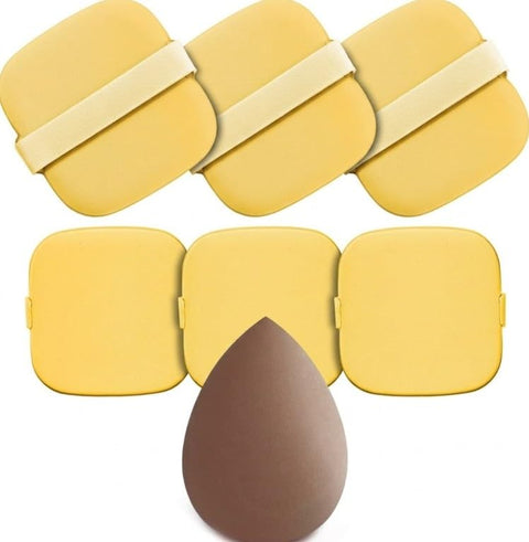 7 Set Makeup Puff, Face Soft Square Powder Puffs, Suiatble for Loose Powder Mineral Powder Beauty Tools+ 1PC SPONGE MAKEUP