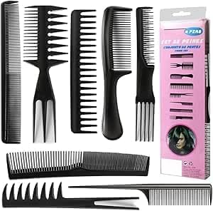 8-Piece Hair Comb Set for Everyday Styling – Lightweight, Durable, Multi-Purpose Combs for Detangling, Sectioning, Cutting, Trimming, and Salon or Home Use (Random Color)