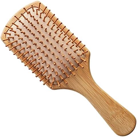 Kraft Hair Brush Natural Bamboo Wood Hair Brush Detangling Hair Scalp Massage Brush for Long Curly Short Thick Thin Hair for Women Kids Men