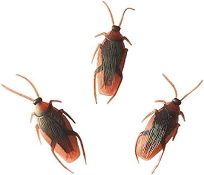 Realistic Fake Cockroach Prank Toys, Pack of 3, Brown