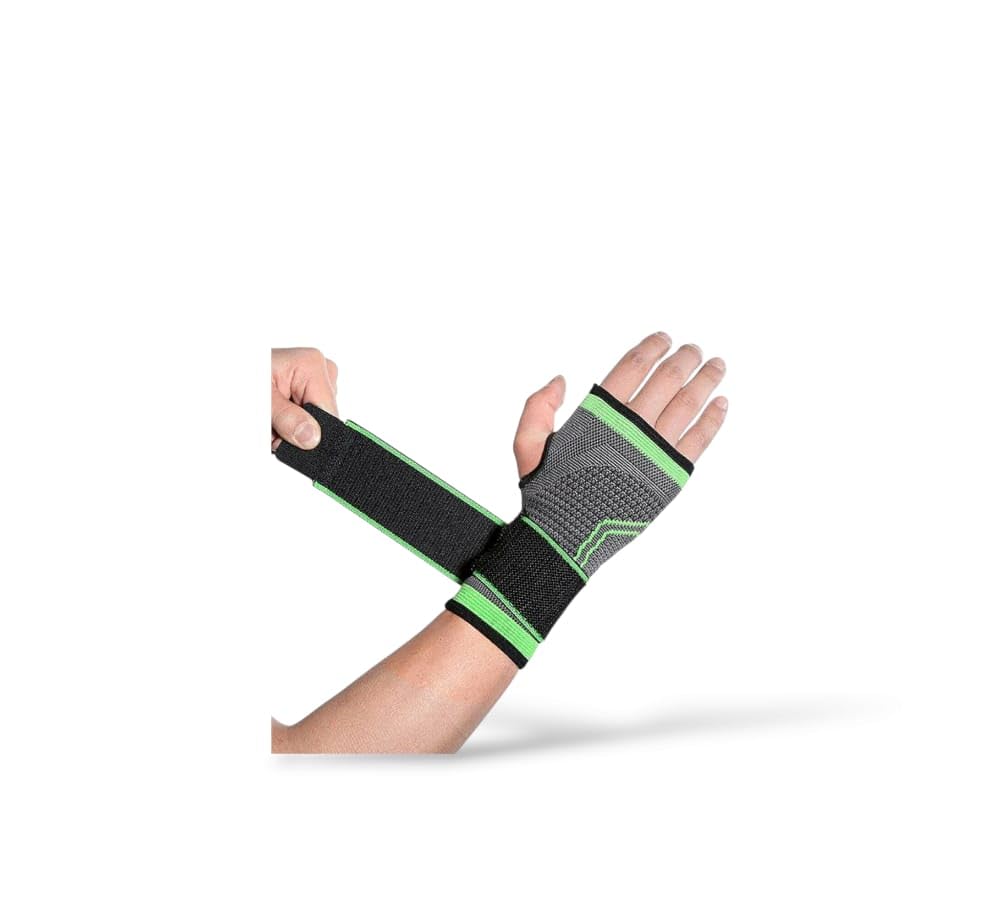 Ankle Support Brace, Compression Sleeve with Adjustable Strap, Black and Neon Green sk 60