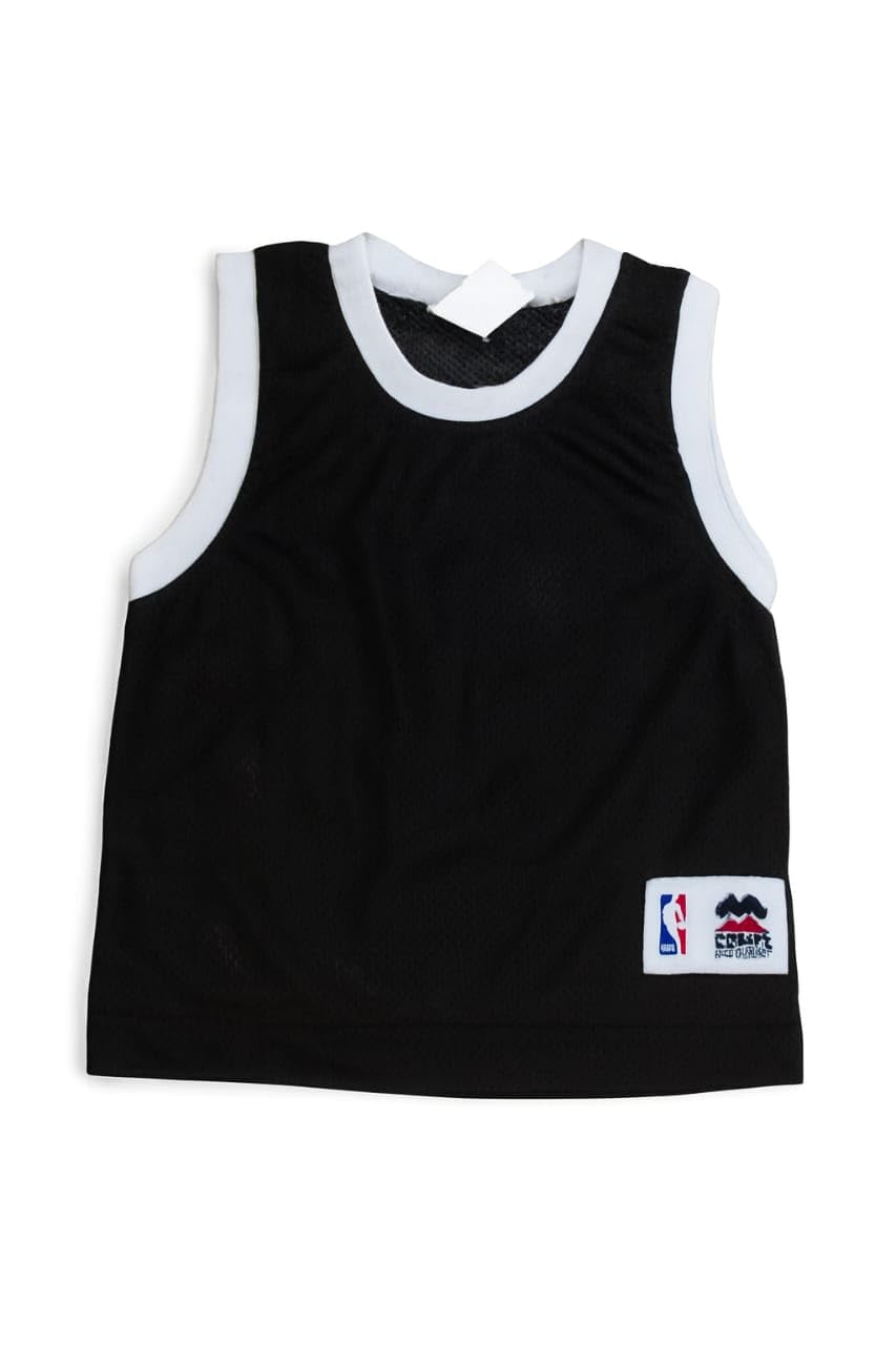 Basketball Tank Top Jersey, Black with Red Trim, Athletic Performance Sleeveless Shirt
