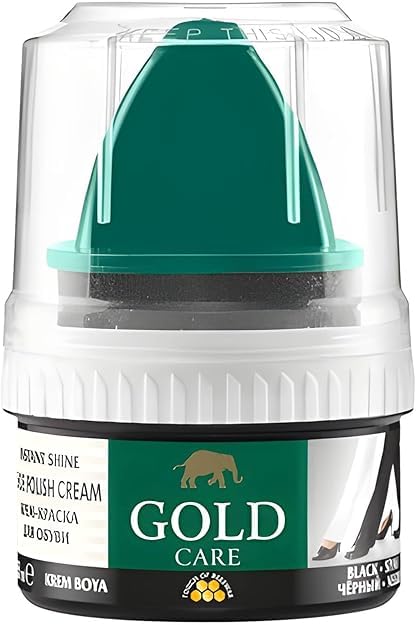 Gold Care Shoe Polish Cream with Sponge Applicator - Instant Shine and Perfect for Leather Shoes - Available in Multi Color
