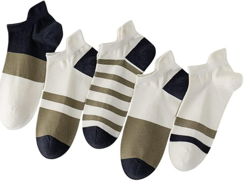 Mens Short Socks (Ankle) Multi Color Comfort Cotton Blend Sport Socks, Size Fits (41-45), Pack of 6