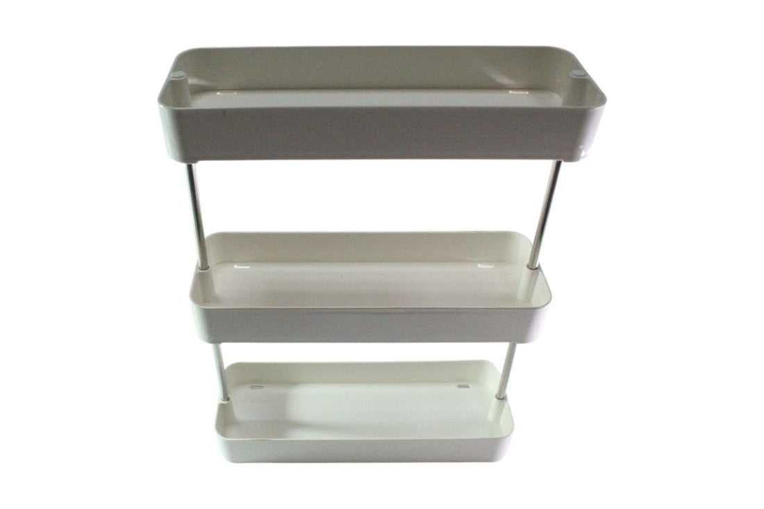 3-Tier Rolling Utility Cart with Multifunctional Storage Organization Shelves, Portable Standing Shelf Service Cart Trolley for Kitchen Bathroom Office