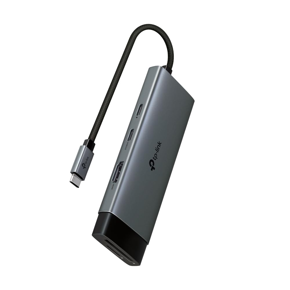TP-Link UH7020C USB C Hub PD100W, 4K 60Hz HDMI, 1×USB C, 2×USB A, SD and microSD Cards up to 200MB/s, Compatible with MacOS, Windows, Linux, iPad OS, iOS, Android, ChromeOS, Nintendo