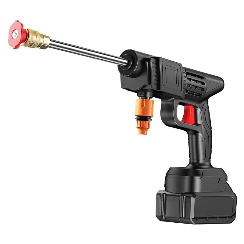 Auto Washer - 48V Cordless High Pressure Machine with Dual Batteries, Electric Spray Gun, 3-in-1 Adjustable Nozzle, and 5 Meter Hose for Cleaning Cars, Motorcycles, and Garden Tools Effectively