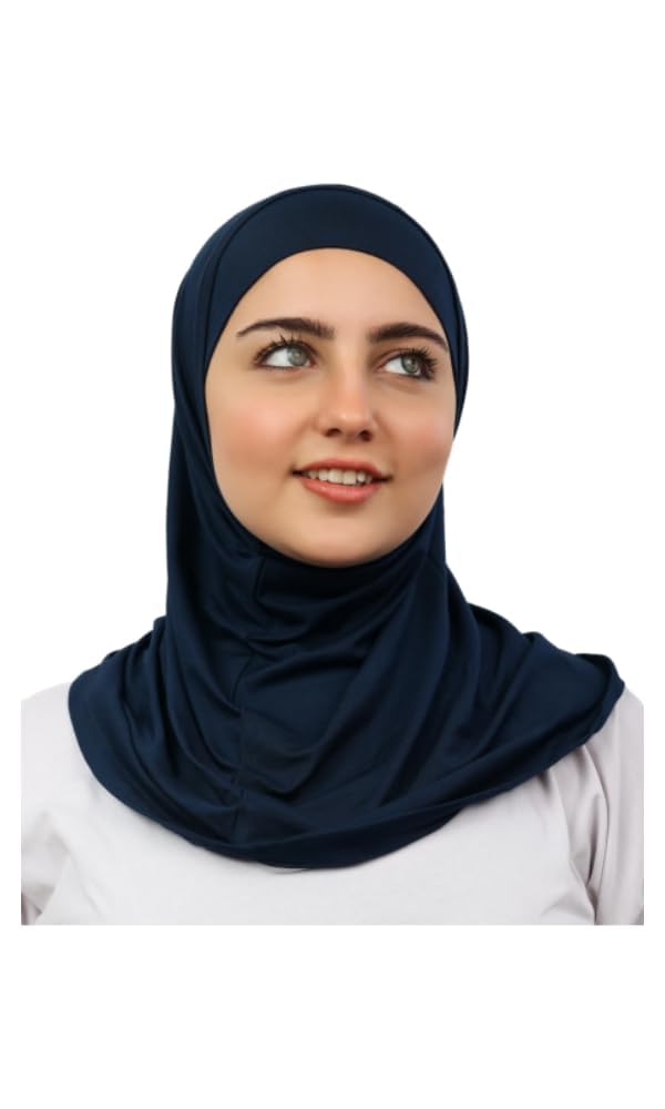 Cotton Hijab with Open Bandana Style, 2-Piece Set, Reversible Headwear, One Size, Syrian
