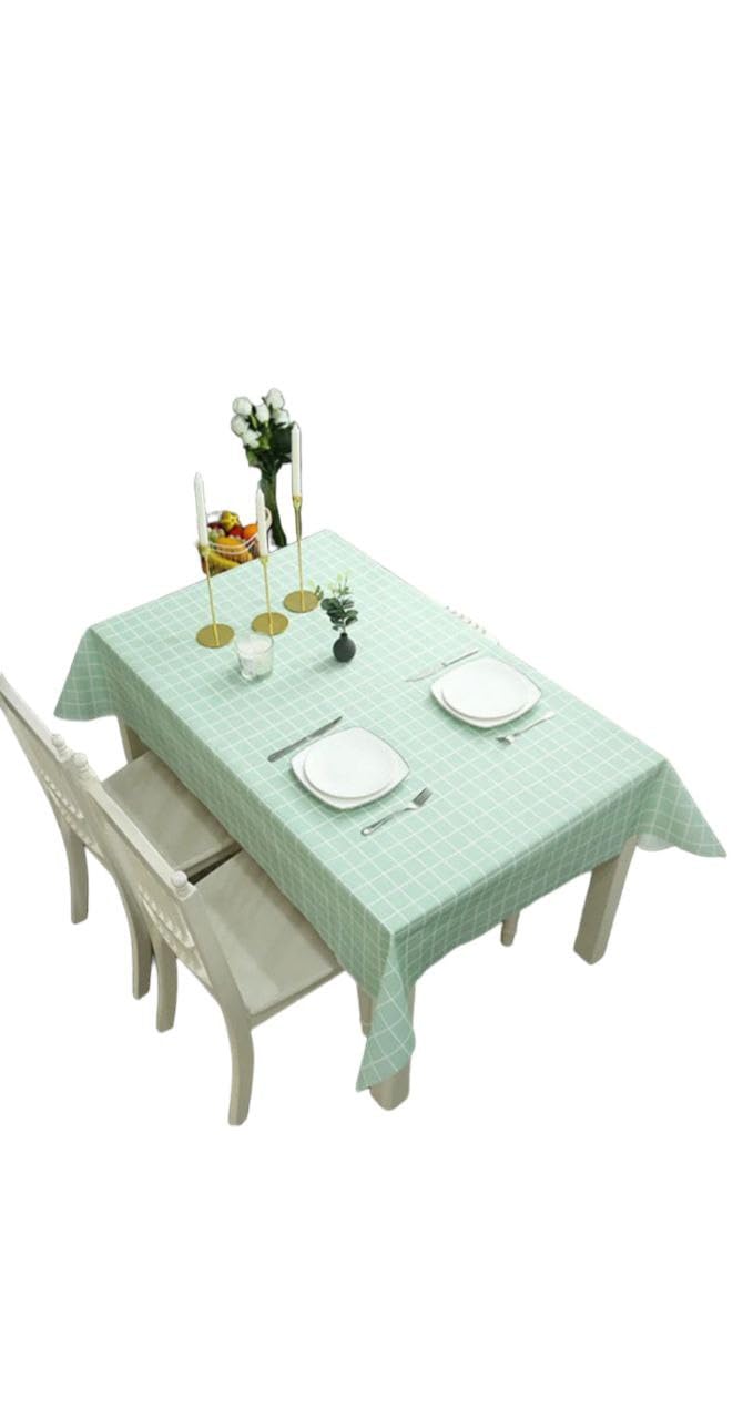 137 x 90 cm Wipeable Plaid Tablecloth Rectangle Plastic Checkered Tablecloth Stain Resistant Waterproof Oil Resistant Cotton Fabric Table Cloth for Party Picnic Kitchen Outdoor (Milky Color)