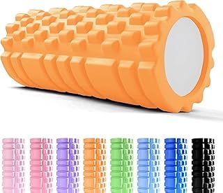 SMART FIT ® Foam Roller, Fitness Foam Roller, Deep Muscle Massage Roller and Lightweight Muscle Massage for Yoga, Pilates for Muscle Relaxation, Balance Exercise, Pain Relief (Orange)